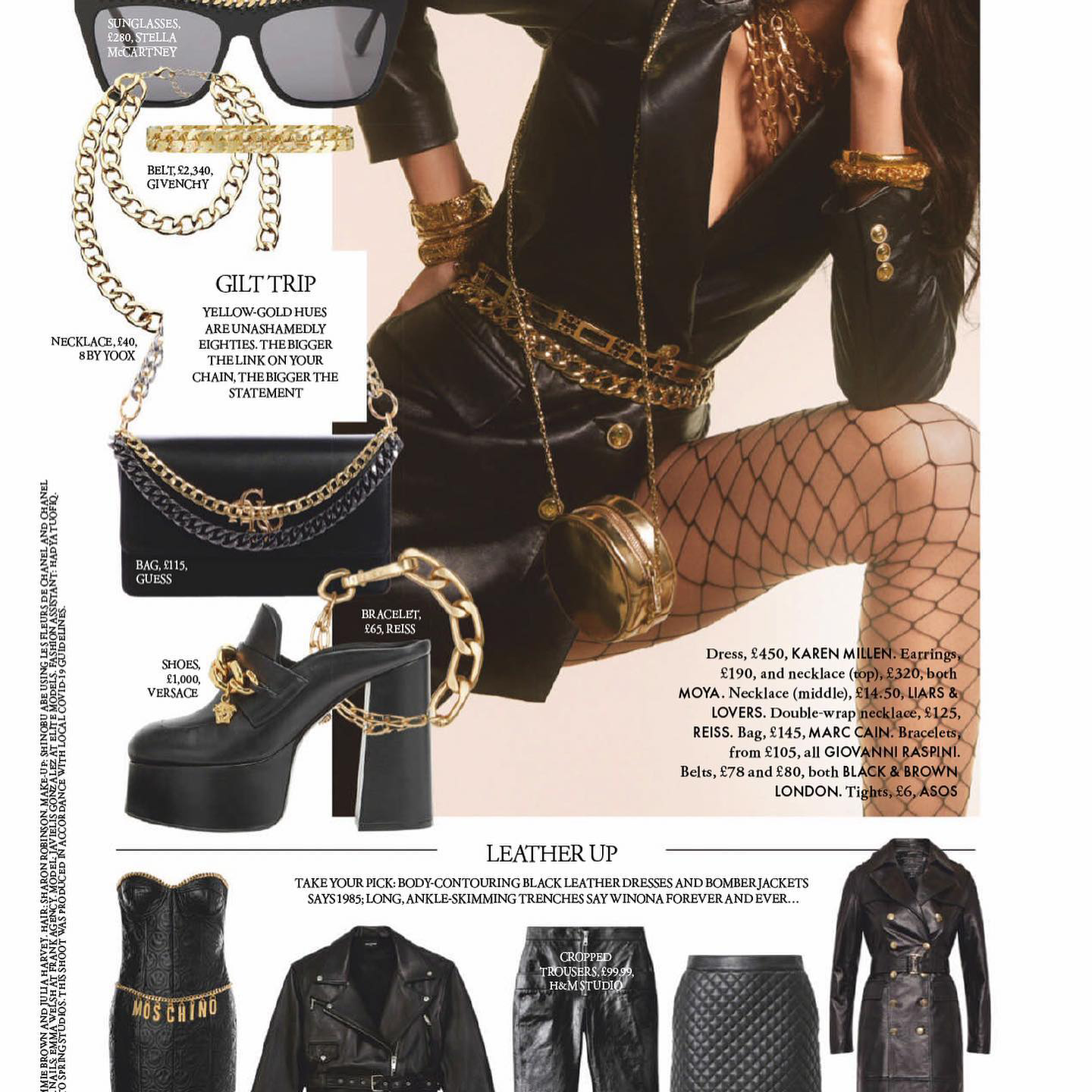 A clipping form a fashion magazine showing a variety of accessories, including a Signal Brands designed handbag.